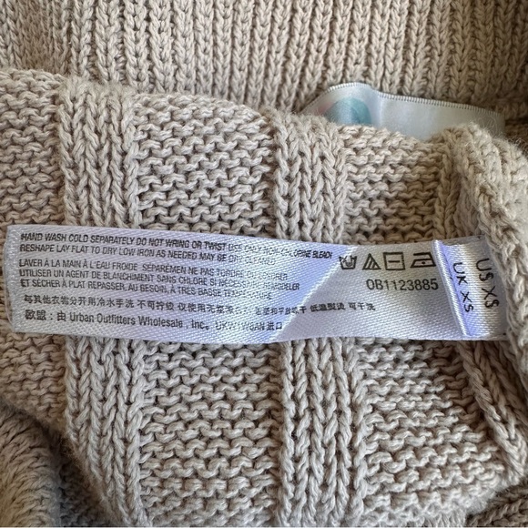 Free People Beach Ribbed Knit Flare Sweater Pants Beige XS Coastal Resortwear - Picture 7 of 7